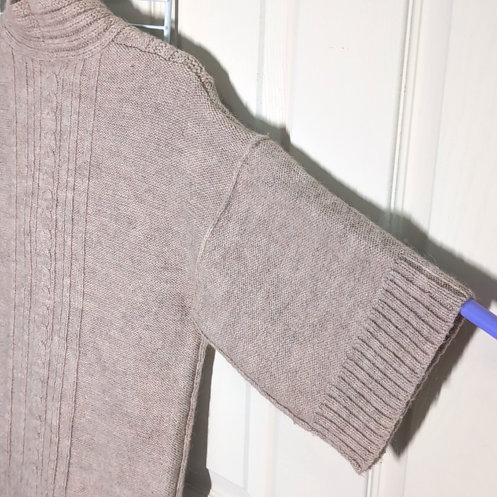 Banana Republic Small Tan Luxurious Wool & Alpaca Blend Faux Wrap Knit Sweater - Picture 8 of 13